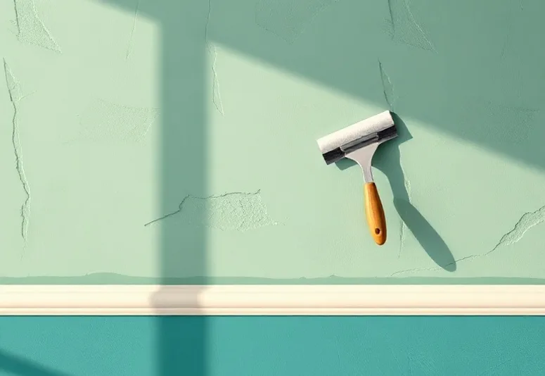 Application d'un enduit décoratif à la lisseuse sur un mur